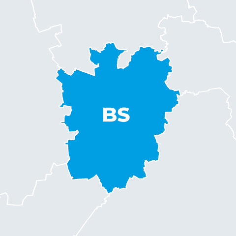 Karte Stadt Braunschweig, Polizeidirektion Braunschweig (PD 100–9999) (BS)